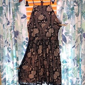 Francesca's Collections Cream and Black Lace Dress Size Medium